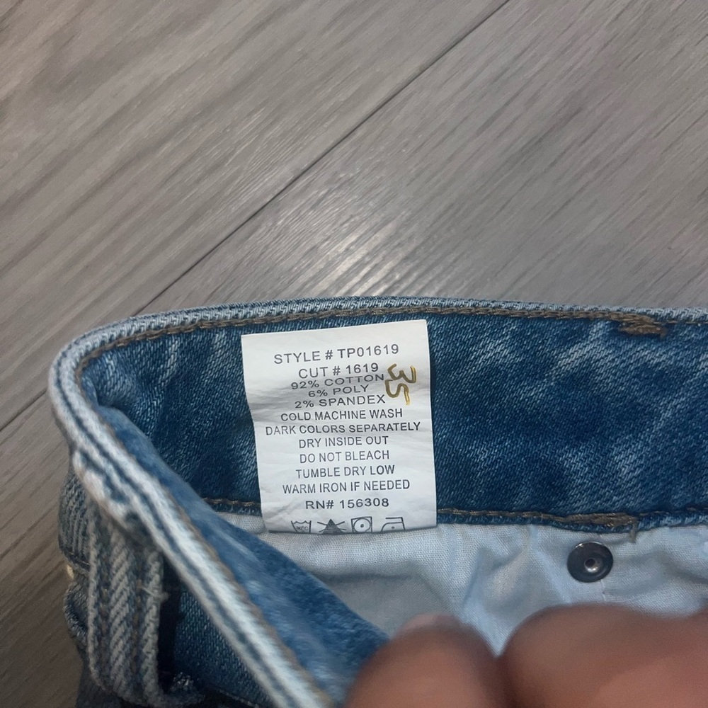 New LETTER TO JULIET L.T.J. JULIET HIGH RISE Distressed Straight Leg JEANS - Picture 6 of 7